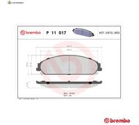 BREMSBELAGSATZ SCHEIBENBREMSE P 11 017 FÜR CHRYSLER 300C DODGE CHALLENGER 5.7L