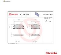 BREMSBELAGSATZ SCHEIBENBREMSE P 16 008 FÜR DAIHATSU SIRIONYRV EJ-DE/VE 1.0L 4cyl