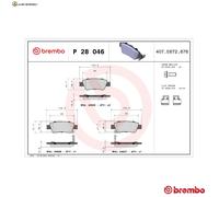BREMSBELAGSATZ SCHEIBENBREMSE P 28 046 FÜR HONDA CR-V/IV/III N22B4/N22B3 2.2L