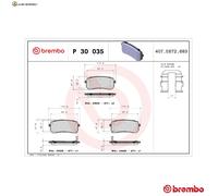 BREMSBELAGSATZ SCHEIBENBREMSE P 30 035 FÜR KIA SORENTO/III CARNIVAL/GRAND 3.5L