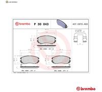 BREMSBELAGSATZ SCHEIBENBREMSE P 30 043 FÜR KIA MAGENTISII HYUNDAI SONATAV 2.0L