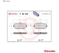 BREMSBELAGSATZ SCHEIBENBREMSE P 49 044 FÜR MAZDA MX-5/RF/Targa/IV/III ABARTH