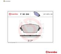 BREMSBELAGSATZ SCHEIBENBREMSE P 56 044 FÜR NISSAN PRIMERA/Hatchback ALMERA 1.9L