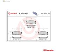 BREMSBELAGSATZ SCHEIBENBREMSE P 59 027 FÜR CHEVROLET TRANSSPORTLUMINAIMPALA 3.4L