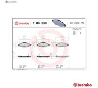 BREMSBELAGSATZ SCHEIBENBREMSE P 83 053 FÜR TOYOTA YARIS 1SZ-FE 1.0L1ND-TV 1.4L