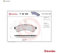 BREMSBELAGSATZ SCHEIBENBREMSE P A6 030 FÜR IVECO DAILY/VI/Platform/Chassis/Van