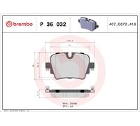 Bremsbelagsatz Scheibenbremse PRIME BREMBO P 36 032 für JAGUAR X152 TYPE XJ X351