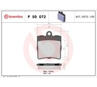 Brembo | Bremsbelagsatz, Scheibenbremse | P 50 072