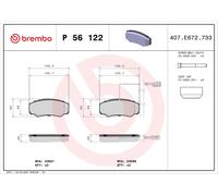 Bremsbelagsatz Scheibenbremse PRIME BREMBO P 56 122 für NT400 F24M CABSTAR F24W