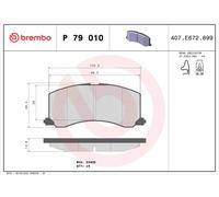 Bremsbelagsatz Scheibenbremse PRIME BREMBO P 79 010 für SUZUKI EG BALENO SY413