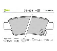 Valeo Bremsbelagsatz, Scheibenbremse FIRST 301039 Anzahl pro Packung 4