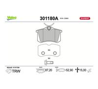 Bremsbelagsatz Scheibenbremse VALEO 301180A für VW Peugeot Seat Audi Renault