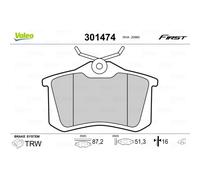 VALEO Bremsbelagsatz Essential 301474, 4er Set Hinterachse - ECE-R90 zertifiziert