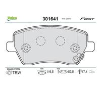 VALEO Bremsbelagsatz Essential 301641, 4er Set Vorderachse - ECE-R90 zertifiziert
