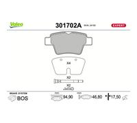 Valeo | Bremsbelagsatz, Scheibenbremse | 301702A