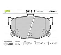 VALEO Bremsbelagsatz Essential 301817 – 4er Set Hinterachse – ECE-R90 zertifiziert