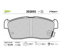 Bremsbelagsatz Scheibenbremse VALEO 302055 für Daihatsu Yrv Cuore VI Copen