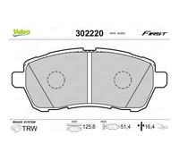 Valeo Bremsbelagsatz Scheibenbremse 302220 Vorderachse ECE-R90 für Ford & Mazda