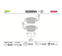 Valeo Bremsbelagsatz Scheibenbremse 302669A Hinterachse für Fiat, Alfa Romeo, Lancia