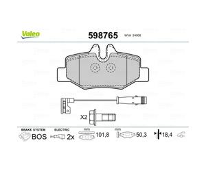 Bremsbelagsatz Scheibenbremse VALEO 598765 für Mercedes-Benz Vito Mixto