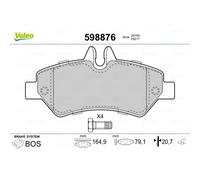 Valeo Bremsbelagsatz 598876 Scheibenbremse Hinterachse für Mercedes-Benz, VW