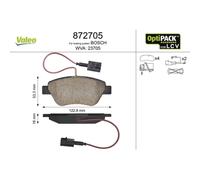 Valeo Bremsbelagsatz, Scheibenbremse OPTIPACK for LCV 872705 Breite 123 mm
