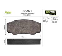 Valeo | Bremsbelagsatz, Scheibenbremse | 872921