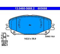 Bremsbelagsatz ATE 13.0460-5688.2, Vorne