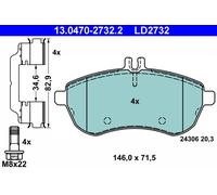 ATE Bremsbelagsatz, Scheibenbremse 13.0470-2732.2 Ceramic für MERCEDES-BENZ
