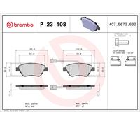 Bremsbelagsatz, Scheibenbremse Vorderachse Brembo P 23 108