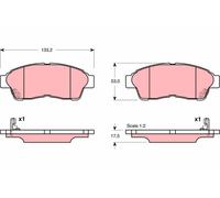 Bremsbelagsatz, Scheibenbremse Vorderachse TRW GDB3147