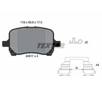 Textar Bremsbelagsatz Scheibenbremse 2481701 Vorderachse für Chevrolet HHR