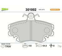 VALEO Bremsbelagsatz Essential 301002, 4er Set Vorderachse - ECE-R90 zertifiziert