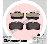 Zimmermann | Bremsbelagsatz, Scheibenbremse | 20961.160.1
