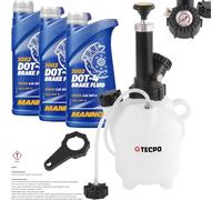 Bremsen-Entlüftungsgerät Bremsenentlüfter + DOT4 Bremsflüssigkeit, 3L