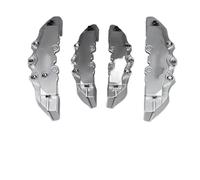 Bremssattel abdeckung 4 Stück / 2 3D ABS Bremssattelabdeckungen Bremsscheibengehäuse Passend für Audi BMW Mercedes-Benz Volkswagen Peugeot Fiat(4Pcs M and S Silver)