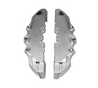 Bremssattel abdeckung 4 Stück / 2 3D ABS Bremssattelabdeckungen Bremsscheibengehäuse passend für Dodge, Jeep, Lexus und Renault(2Pcs Silver M Size)