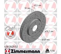 2x Zimmermann 430.2629.52 Bremsscheibe für OPEL ASTRA J CASCADA ZAFIRA C P10