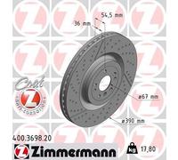 2x ZIMMERMANN Bremsscheibe COAT Z 400.3698.20
