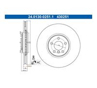 2x ATE Bremsscheibe 24.0130-0251.1 für MINI F56 F57 CLUBMAN F54 COUNTRYMAN F60