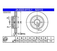 Bremsscheibe ATE PowerDisc 24.0323-0113.1, 1 Stück