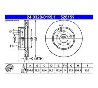 Bremsscheibe ATE PowerDisc 24.0328-0155.1, 1 Stück