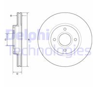 DELPHI Bremsscheibe vorne rechts links belüftet 278mm für FORD ASIA & OCEANIA BG4569C