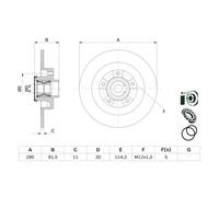 Bremsscheibe BOSCH 0 986 479 F42 hinten, voll, 1 Stück