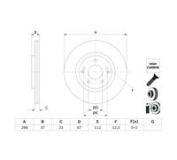 BOSCH Bremsscheibe 0986479h05 belüftet 298mm 23mm für SSANGYONG