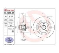 Bremsscheibe Brembo 08.A239.37 Prime Line - With Bearing Kit für Renault
