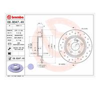 Bremsscheibe BREMBO 08.B347.4X, 1 Stück