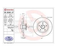 Bremsscheibe Brembo 08.B395.27 Prime Line - With Bearing Kit für Mercedes Benz