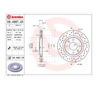 Bremsscheibe BREMBO XTRA LINE BREMBO 09.4987.2X, 1 Stück