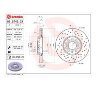 Bremsscheibe BREMBO 09.5745.2X, 1 Stück